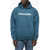 CULTURA Fleece-Cotton Hoodie With Patch Pocket Blue