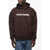 CULTURA Fleeced-Cotton Hoodie With Contrast Logo Brown