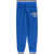 Burberry Kids Cotton Joggers With Frontal Logo Blue