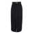 TWINSET Midi Black Skirt With Front Slit In Denim Woman Black