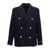 Balmain Balmain Double-Breasted Coat With Logo Buttons BLUE