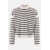 AMI Paris AMI Paris Striped Organic Cotton Sweater WHITE