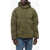 TEN C Solid Color Down Jacket With Hood And Hidden Closure Green