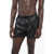 Alexander McQueen Solid Color Swim Shorts With Graffiti Print Black