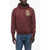 RASSVET Brushed Cotton Hoodie With Frontal Print Burgundy