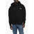 CULTURA Solid Color Fleeced-Cotton Hoodie Black