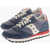 Saucony Suede And Nylon Jazz Low Top Sneakers With Contrasting Detai Blue