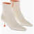 3JUIN Leather Ankle Boots With Spool Heel 7Cm White