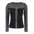 FEDERICA TOSI Black Crewneckt-Shirt With Semi Transparent Inserts In Tulle Stretch Woman Black