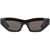 Bottega Veneta Sculptured Cat Eye Sunglasses BLACK