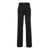 TWINSET Black High Waisted Trousers With Logo Detail Plate In Viscose Blend Woman Black