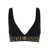 Versace Black Sports Bra With V Neckline In Stretch Cotton Woman Black