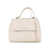 Orciani Orciani Sveva Soft Medium Leather Shoulder Bag With White Shoulder Strap WHITE