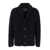 Tagliatore Black Cardigan With Shawl Collar In Ribbed Wool Man Black