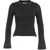 AKEP Ribbed lurex knit pullover Black