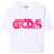 GCDS Cropped Jersey T-Shirt Girl WHITE