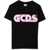 GCDS Oversize Jersey T-Shirt Girl BLACK