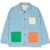 Bobo Choses Striped Color Block Denim Jacket BLUE