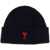 AMI Paris Beanie Hat With Logo BLACK