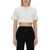 Off-White Ribbed Cropped T-Shirt WHITE