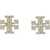 Tory Burch Crystal Logo Earrings SILVER