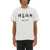 MSGM T-Shirt With Brushed Logo WHITE