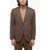 LUIGI BIANCHI Virgin Wool Blend Dream 3-Buttons Blazer With Side Double Sp Brown