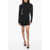 Saint Laurent Backless Long Sleeved Dress With Lurex Details Black