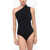 Rick Owens One-Shoulder One-Piece Swimsuit With Ruffled Neck Black