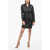 Max Mara Monogram Silk Pampas Wrap Minidress Black