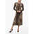 Dolce & Gabbana Animal Patterned Midi Dress With Flared Bottom Brown