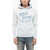 MAISON KITSUNÉ Cotton Hoodie With Front Print Light Blue