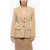 Chloe Corduroy Single Breasted Blazer With Flap Pockets Beige