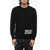 DSQUARED2 Virgin Wool Crew-Neck Sweater With Contrasting Logo Black