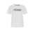 Fendi Fendi Embroidered Logo Cotton T-Shirt WHITE