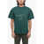 ADER ERROR Blue Mark Solid Color Oversized Fit Crew-Neck T-Shirt With C Green