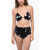 OSEREE Sequined High-Waisted Bikini Set Black