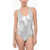 Isabel Marant Symis One-Piece Swimsuit With Cut Out Detail Silver