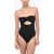 AllSaints Strapless Tatum One-Piece Swimsuit With Cut-Out Detail Black