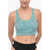 Armani Emporio Ea7 Animal Patterned Active Crop Top With Cut-Out De Blue