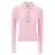 Ganni Logo embroidery knitted polo shirt Pink