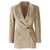 Brunello Cucinelli Double-breasted velvet blazer Beige