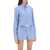 HOMME GIRLS Cropped Striped Poplin Shirt BLUE WHITE