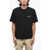 COVERT Solid Color Crew-Neck T-Shirt With Printed Logo Black