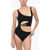 Off-White Cut-Out One-Piece Swimsuit Black