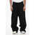 RANDOM IDENTITIES Wide-Leg Joggers With Raw-Cut Hem Black