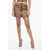 Versace Garden Monogram Patterned Miniskirt With Front Zip Beige