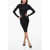 Balenciaga Rouched Long Sleeved Dress Black