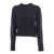 Fabiana Filippi FISHERMAN CROPPED CREW NECK SWEATER IN LUREX PLATINUM Blue