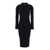 FEDERICA TOSI Black Midi Dress With Sailor Collar In Viscose Blend Woman Black